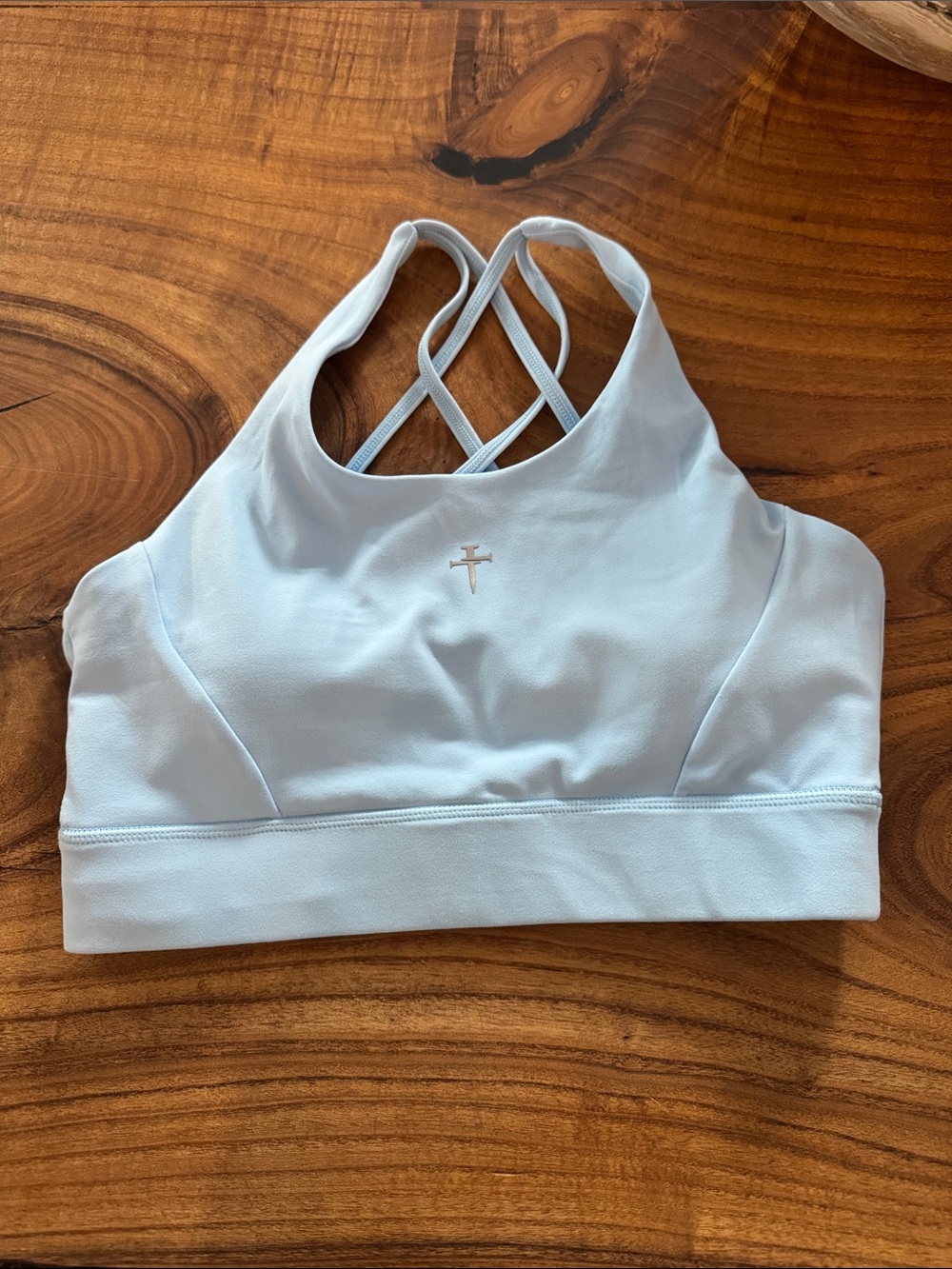Light Blue Strappy Sports Bra by Three Nails. New without tags.